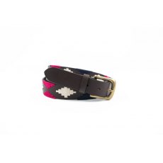 Ibex Of England 35mm Polo Belt Pink Navy White