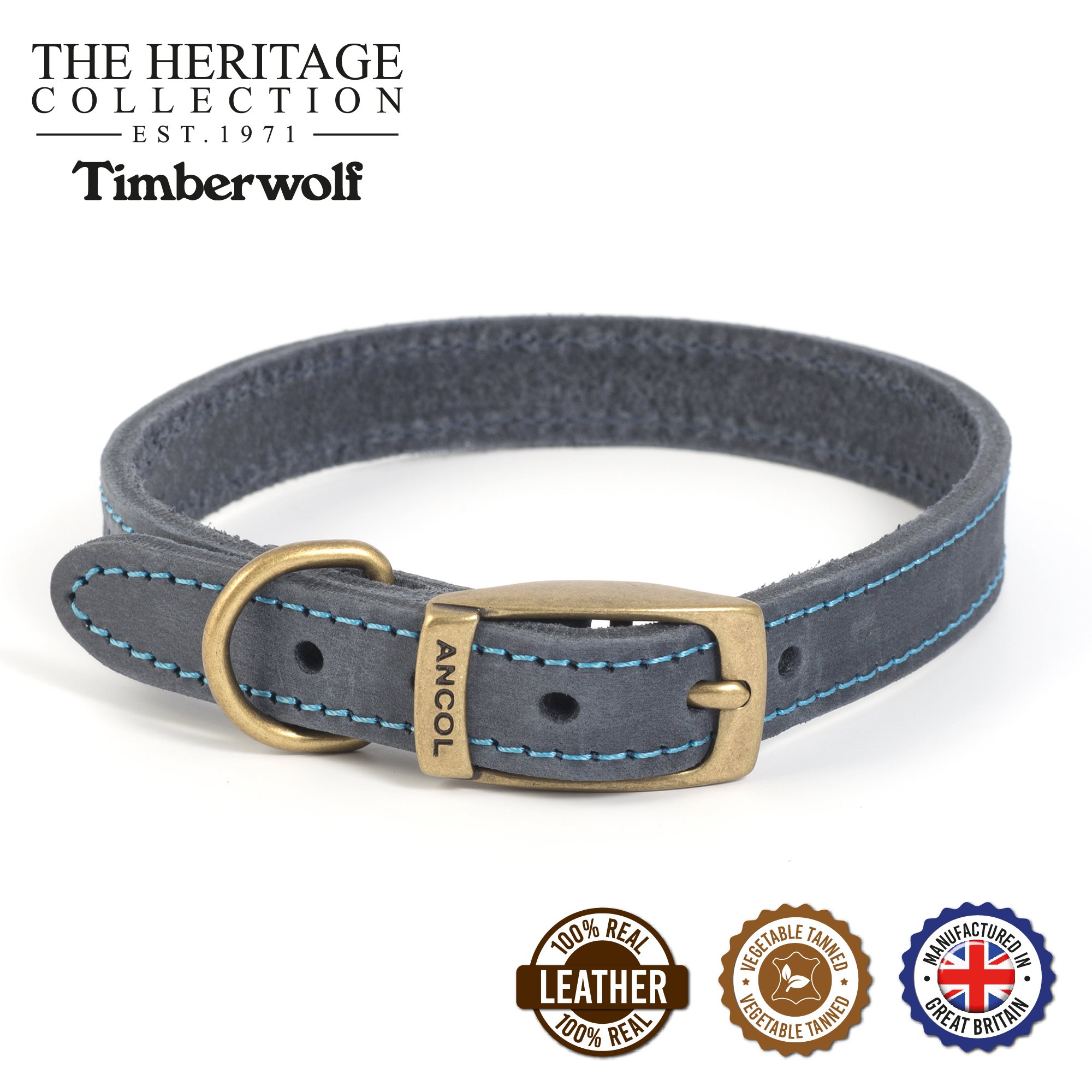 Ancol Timberwolf Leather Collar Size 2 s 26 31cm Robinsons Equestrian