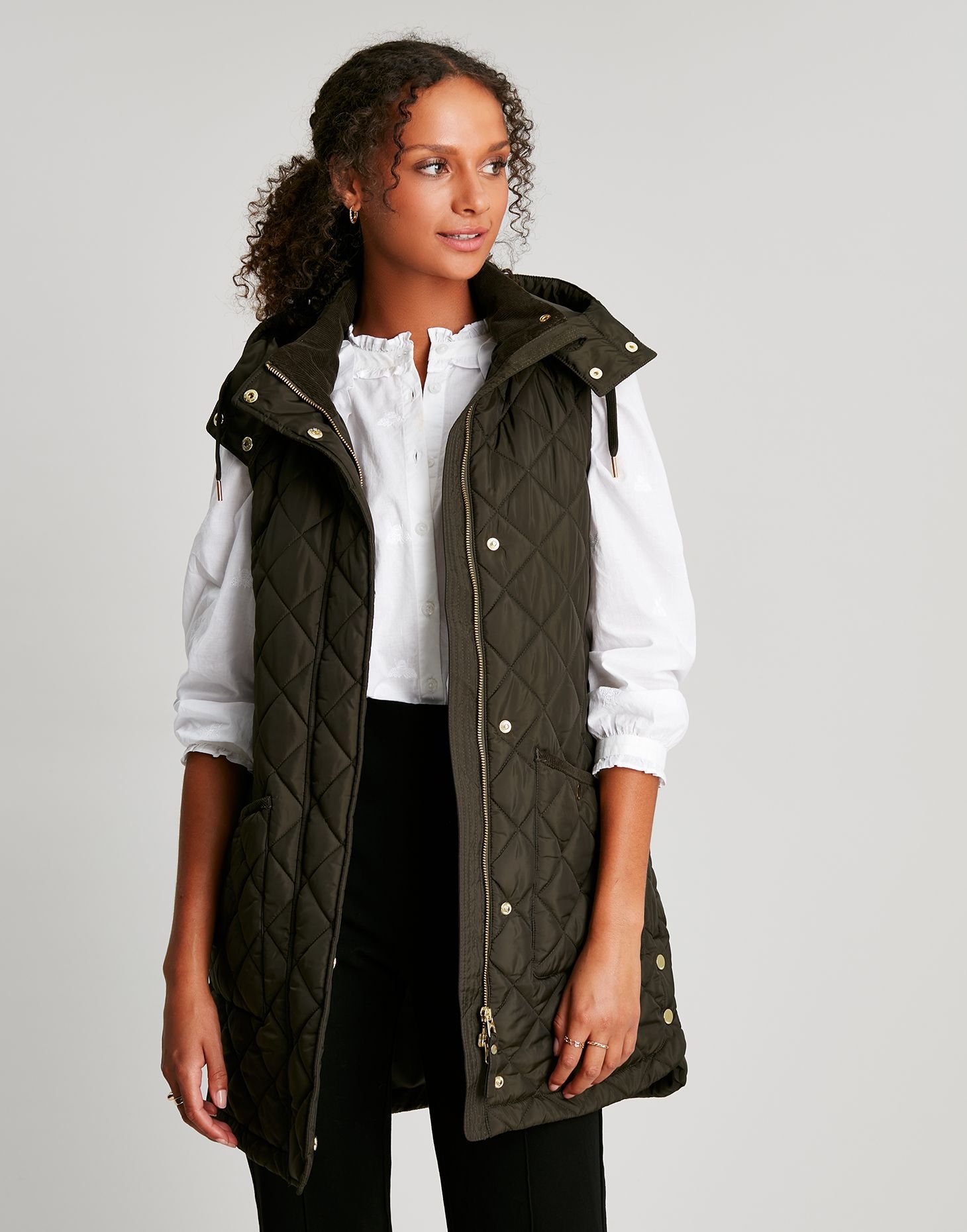 Joules Chatham Long Gilet Green - Robinsons Equestrian