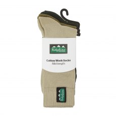 Ridgeline Cotton Mid Length Olive Work Socks