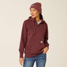 Ariat Women's Rebar Skill Set 1/2 Zip Grape Hoodie