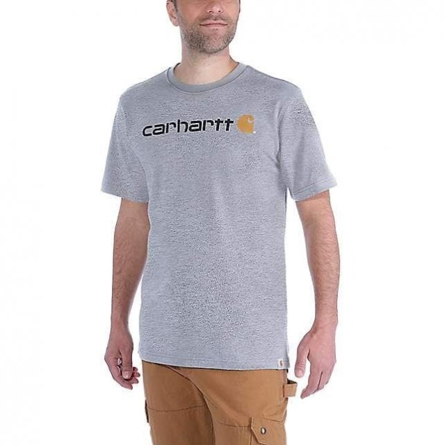 Carhartt Men's Force Relaxed Fit Midweight Short-Sleeve Block Logo Graphic  T-Shirt