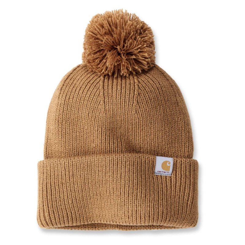 Carhartt Carhartt Knit Pom-Pom Cuffed Logo Beanie