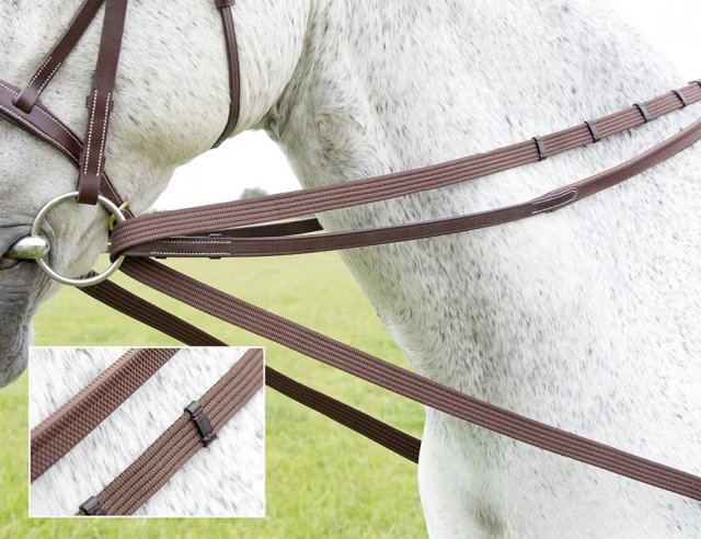 Shires Equestrian Shires Velociti Gara Cotton Web Draw/Running Reins - 7/8