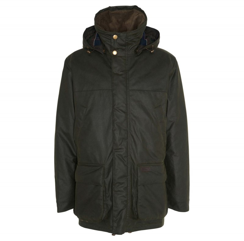 Men barbour wax jacket with hood online