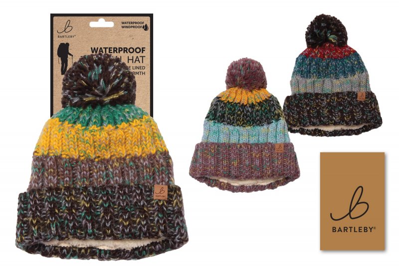 Bartleby Bartleby Waterproof Sherpa Lined Deluxe Bobble Hat